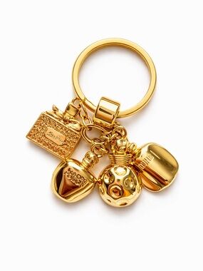 Dior Gold-tone Charm Keyring with Multiple Charms